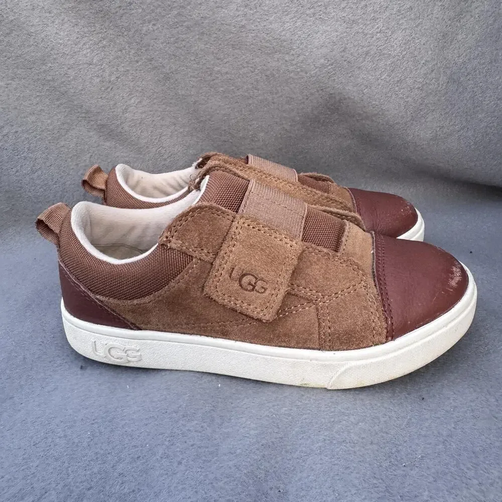 UGG Shoes Kids Size 12 Brown Suede Mesh Hook &‎ Loop Strap Sneakers 1117454T